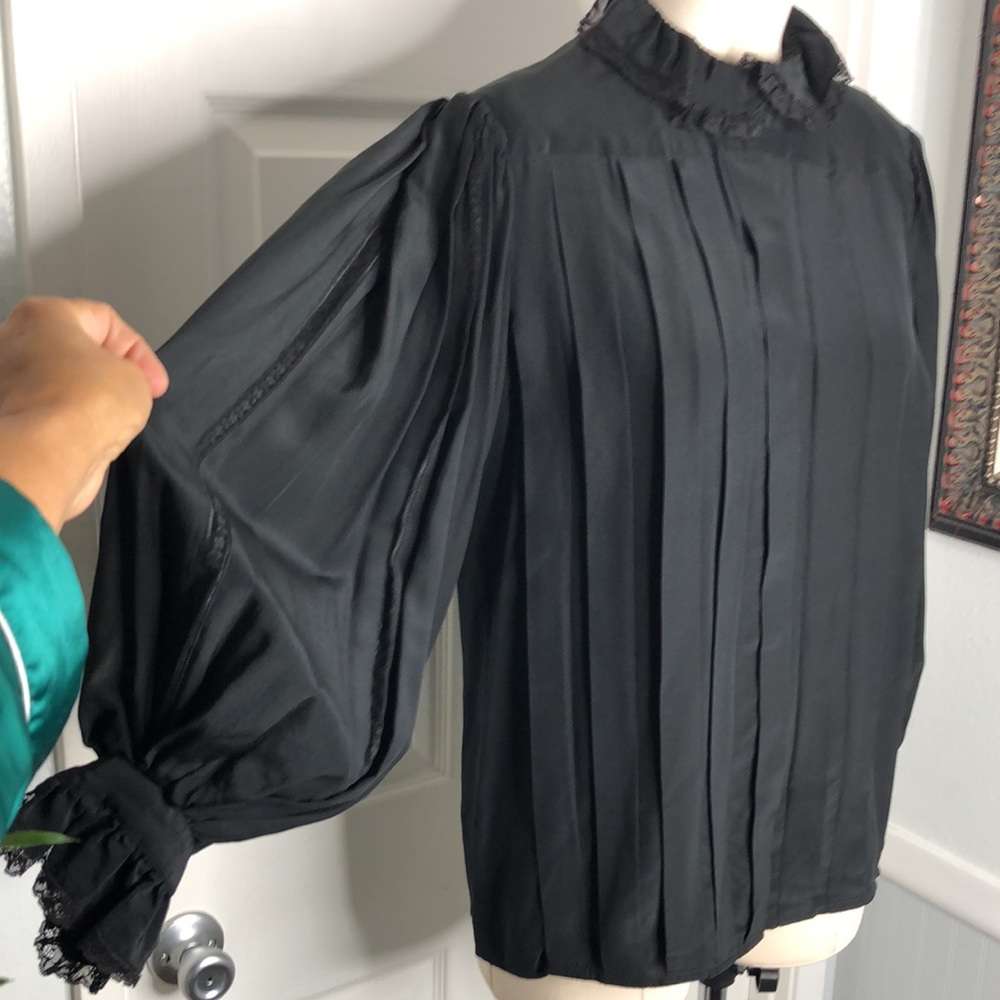 Vintage Bamm Victorian silk peasant blouse